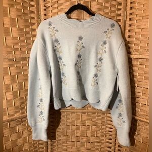NWT MABLE Floral Cropped Sweater